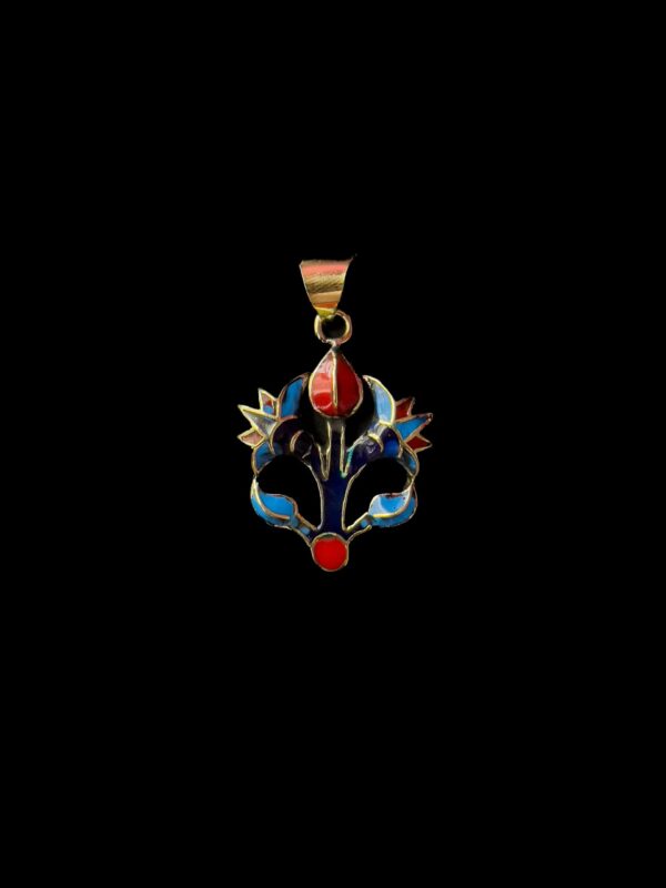 Brass Egyptian Lotus Flower Pendant