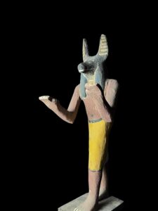 Rare Natural Wood Anubis Statue - Egyptian Jackal God Statuette - Image 1
