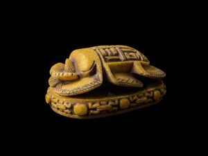 Large Egyptian Scarab, The decorative Good luck scarab in Ancient Egypt. - Image 1