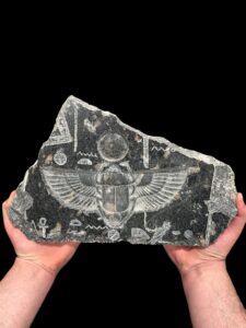 Egyptian Scarab beetle relief made of Natural Granite stone. - Image 1