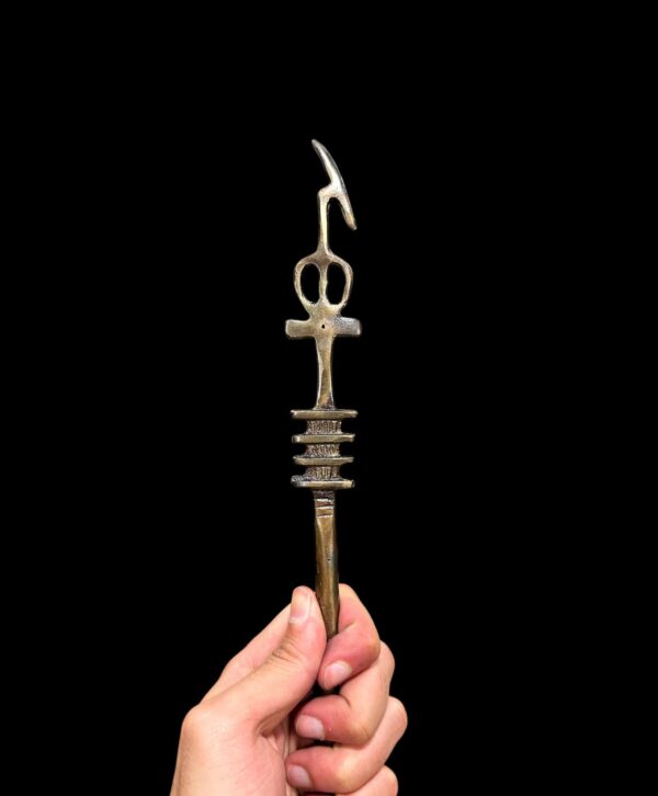 Ebony & Brass Was Sceptre: God Osiris Staff, Ancient Egyptian Decor