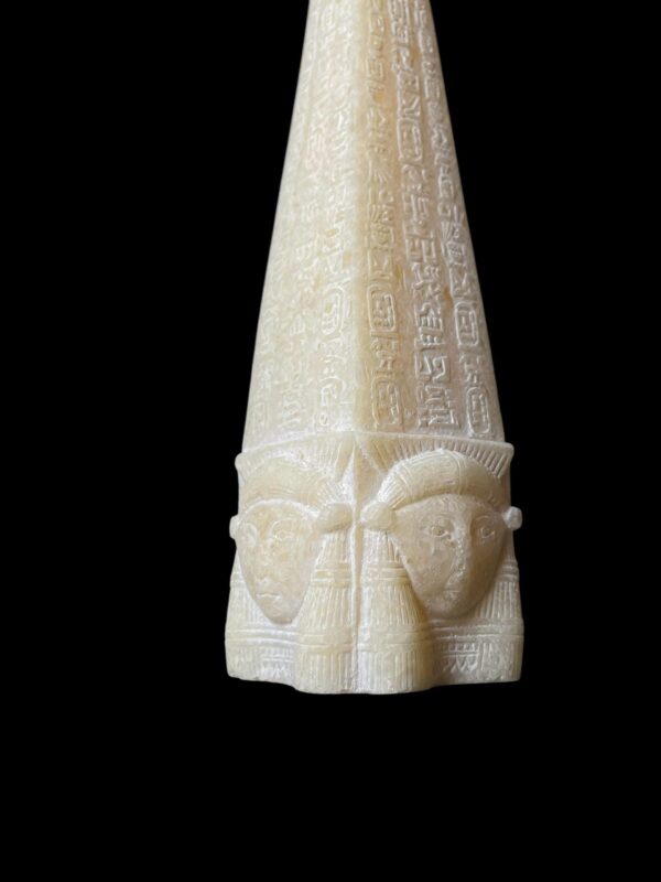 Egyptian Obelisk: Goddess Hathor, Ancient Hieroglyphics