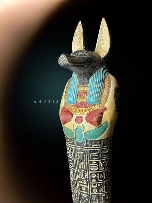 Jackal God Anubis statue made in Egypt, Egyptian Anubis sculpture.