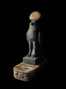 Falcon Egyptian God Ra Statue: Solid Stone & Alabaster - Image 1