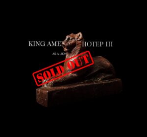King Amenhotep III Lion Statue: Rare Egyptian Replica, Handmade Art - Image 1
