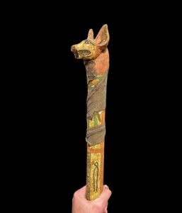 Sceptre staff, Head of Anubis Waz sceptre. Ancient Egyptian waz-scpetre - Image 1