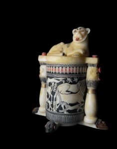 The Cosmetic Jar with Recumbent Lion, King Tutankhamun collection. - Image 1