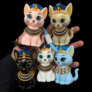 Ancient Egyptian Goddess Bastet bag charm, pharaonic cat key chain cover. - Image 1