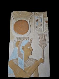Large Goddess Hathor relief made of stone , Statue for the Egyptian Goddess Venus - Image 1