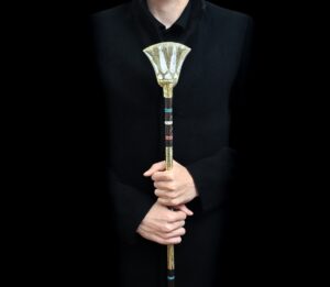 Sceptre staff, Lotus flower head staff, Was sceptre of God Osiris, Waz sceptre. Ancient Egyptian waz-scpetre - Image 1