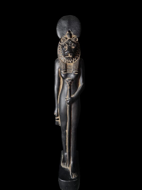 Egyptian Goddess Sekhmet Statue: Colorful Egyptian Statuette