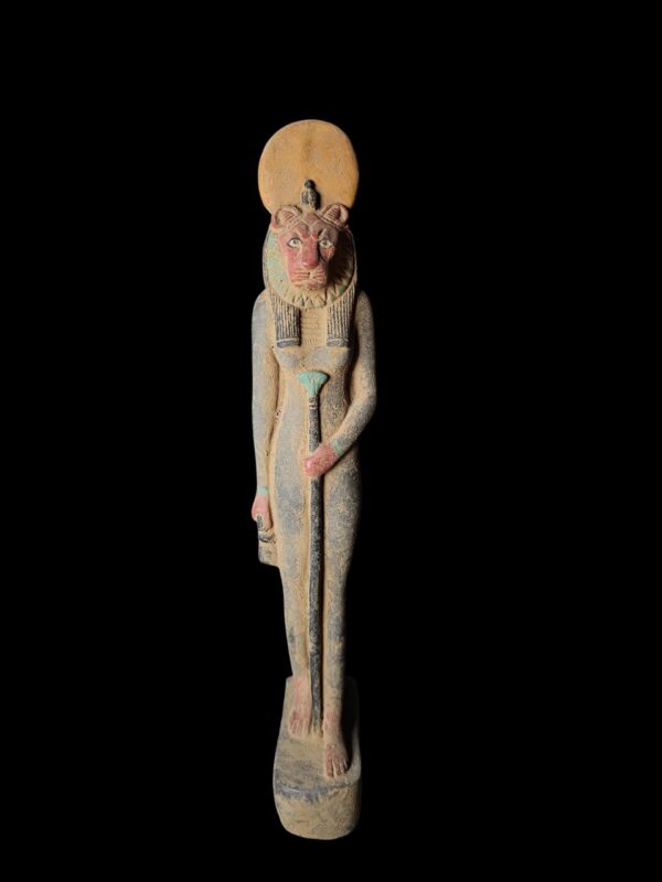 Egyptian Goddess Sekhmet Statue: Colorful Egyptian Statuette