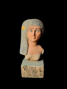 Handcarved Stone Queen Statue with Cobra - Ancient Egyptian Decor - Image 1