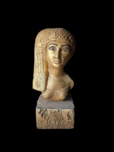 Handcarved Stone Queen Statue with Cobra - Ancient Egyptian Decor - Image 1