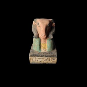Vintage Ram God Khnum Statue: Ancient Egyptian Decor - Image 1