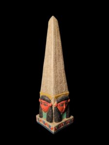 Egyptian Obelisk: Goddess Hathor & Hieroglyphics - Custom Inscriptions - Image 1