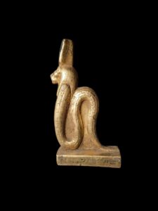 Egyptian Goddess Sekhmet Statue with Cobra: Handmade Statuette - Image 1