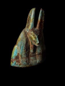 Flame Stone Egyptian God Anubis Statue - Image 1