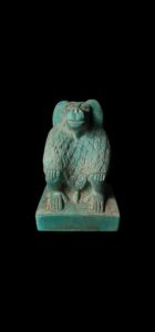 Egyptian Baboon Statue: Porcelain Thoth Museum Replica - Image 1