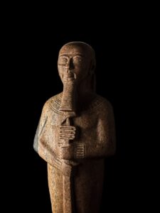 Handcrafted Rose & Black Granite God Ptah Statue: Egyptian Decor Replica - Image 1