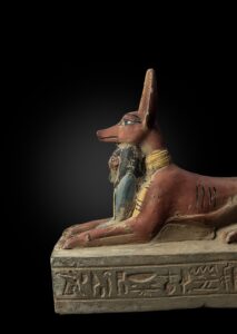 Basalt Stone Egyptian God Anubis Statue - Image 1