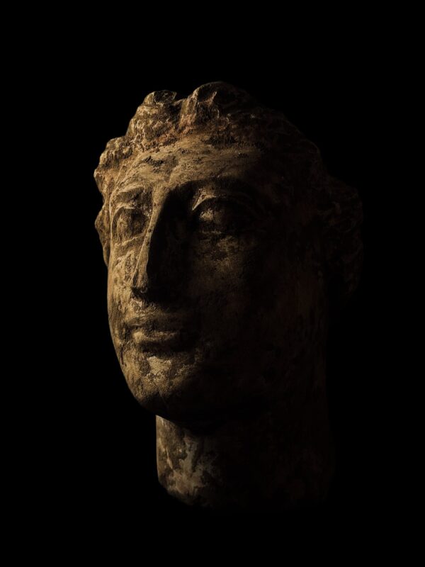 Vintage Sculpture from Greek Mythology of God Apollo from Lime Stone , Handmade Statue