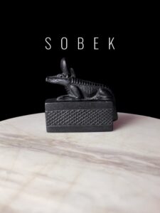 Sobek Amulet: Egyptian Crocodile God Pendant, Natural Stone - Image 1