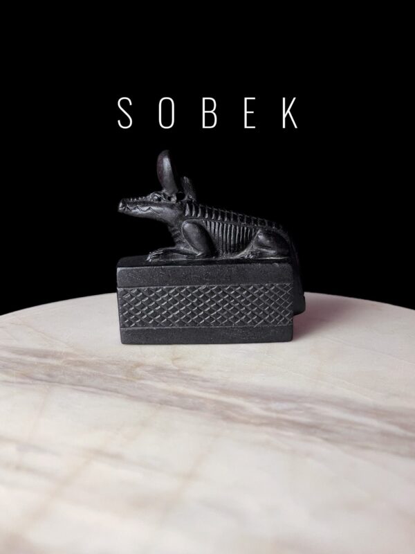 Sobek Amulet: Egyptian Crocodile God Pendant, Natural Stone