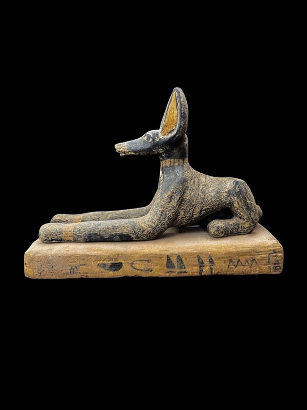 Handcrafted Wooden Anubis Statue: Egyptian God Sculpture