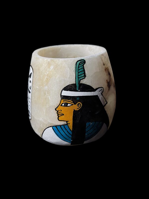 Egyptian Alabaster Vase: Goddess Maat Home Decor