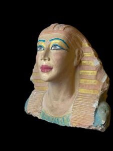 Large Stone Hatshepsut Head Statue: Egyptian Art Masterpiece - Image 1