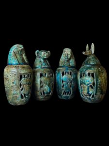 Ancient Egyptian Canopic Jars: Sons of Horus Figurines - Image 1