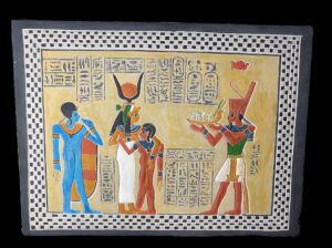 Goddess Hathor & Ihy Egyptian Relief Art - Image 1