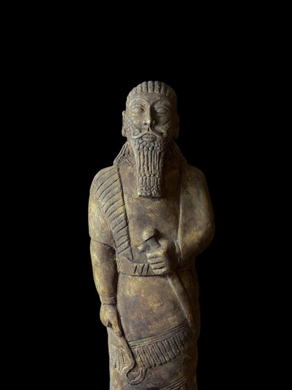 Mesopotamia art for Lamassu statue - Assyrian winged bull relief sculpture amulet
