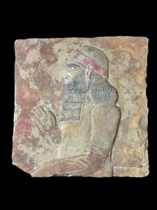Mesopotamia art for Lamassu statue - Assyrian winged bull relief sculpture amulet - Image 1