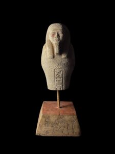 Egyptian vintage Ushabti, Shabti with Museum stand. Egyptian replica artifacts - Image 1