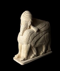 Mesopotamia art for Lamassu statue - Assyrian winged bull relief sculpture amulet - Image 1