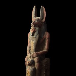 Jackal God Anubis statue made in Egypt, Egyptian Anubis sculpture. - Image 1