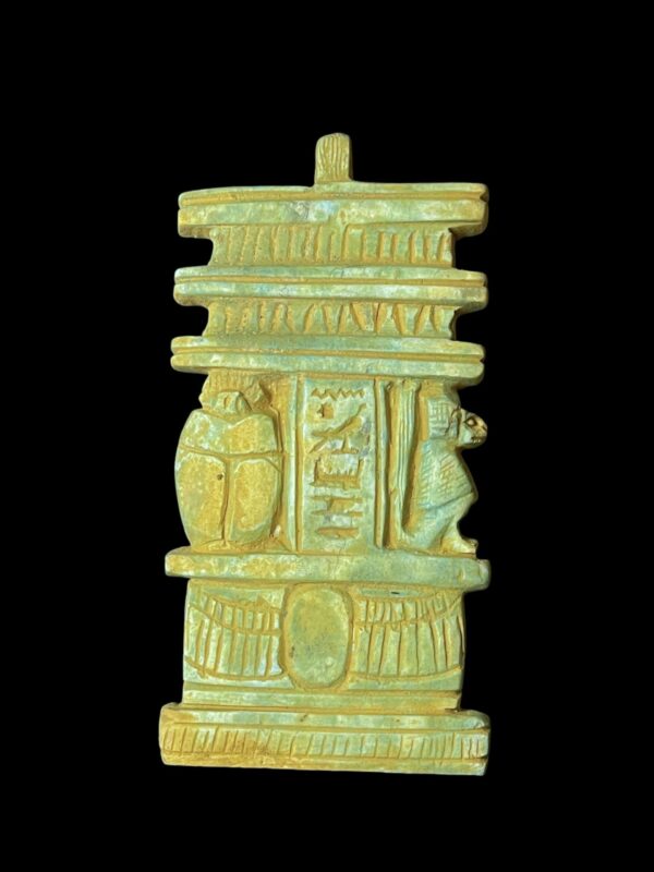 Amulet for Scarab beetle and Egyptian Baboon and Djed pillar of Osiris