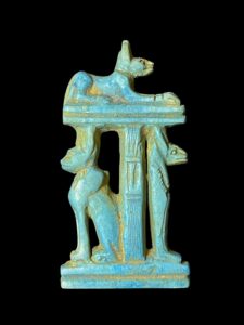 Amulet for God Anubis with Cobra Goddess and Djed pillar of Osiris - Image 1