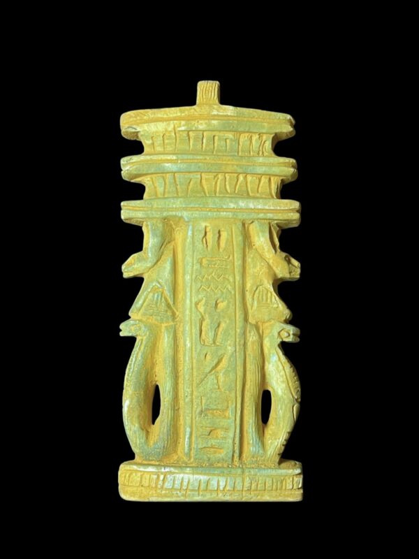 Amulet for God Anubis with Cobra Goddess and Djed pillar of Osiris