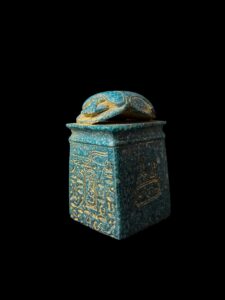 Egyptian Scarab Replica: Ancient Hieroglyphic Decor - Image 1