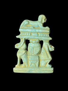 Amulet for God Anubis with Cobra Goddess and Djed pillar of Osiris - Image 1