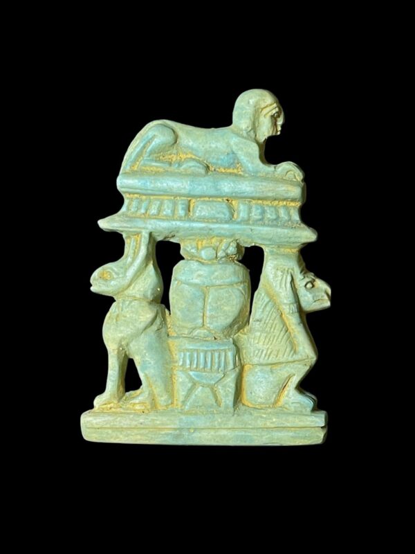 Amulet for God Anubis with Cobra Goddess and Djed pillar of Osiris