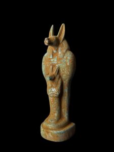 Flame Stone Egyptian God Anubis Ushabti Statue - Image 1