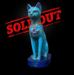 Egyptian Goddess Bastet Statue: Natural Gemstone Cat - Image 1