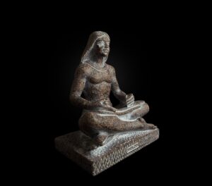 Handmade Seated Egyptian Scribe Statue: Ancient Decor - Image 1