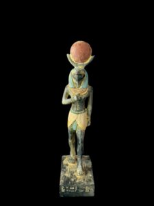 Rare Falcon Egyptian God RA statue, God of the sun, God Ra God of the Sky. God Ra with Sun disk. - Image 1