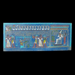 Ancient Egypt Judgment Day Wall Relief with God Anubis - Image 1