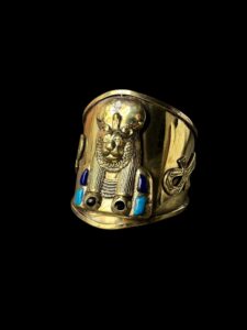 Goddess Sekhmet Cuff Bracelet: Egyptian Symbol Jewelry - Image 1